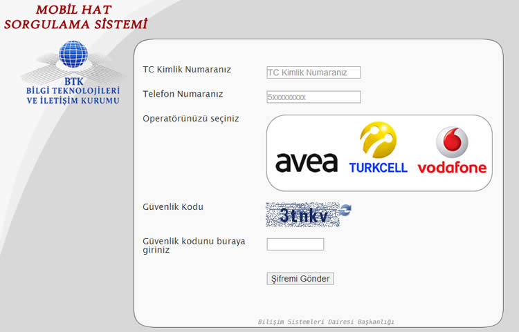 GSM Mobil Hat Sorgulama